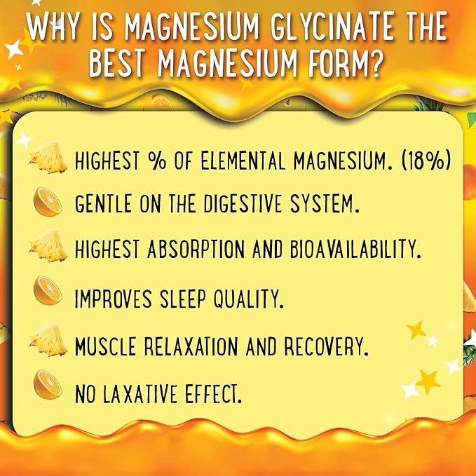 Magnesium Glycinate Gummies 400mg - Magnesium for Sleep, Calm, Relax & Muscle Relief with B6 & D3 and No Melatonin - Family-Friendly for Kids, Teens & Adults - Vegan & Non-GMO Supplement - 60 Count
