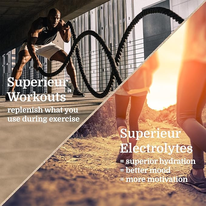 Superieur Electrolyte Powder Packets - Vegan Electrolyte Hydration Powder w/Sea Minerals - Keto Friendly, Non-GMO, Zero Sugar Electrolyte Supplement-Healthy Sports Drink -Lime Blueberry (14 Packets)