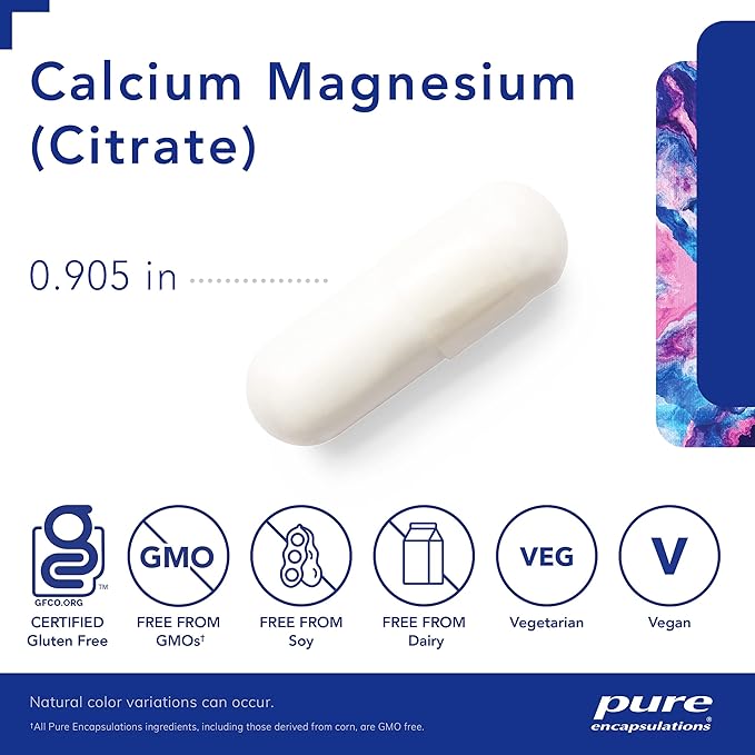 Pure Encapsulations Calcium Magnesium (Citrate) - 240 g Calcium & 240 g Magnesium - Bone Health Support - Non-GMO & Vegan - 90 Capsules