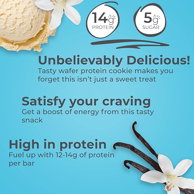 Power Crunch Protein Wafer Bars, High Protein Snacks with Delicious Taste, French Vanilla Creme, 1.4 Ounce (12 Count) (Pack of 2)