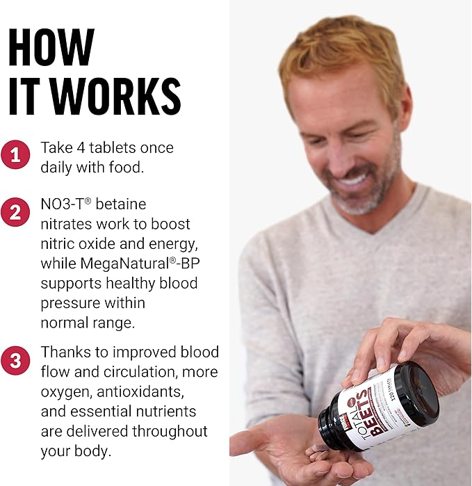 Force Factor Total Beets Blood Pressure Support with Grape Seed Extract and Non GMO Beet Root Powder for Heart Health, Circulation, & Blood Flow, 120 Count