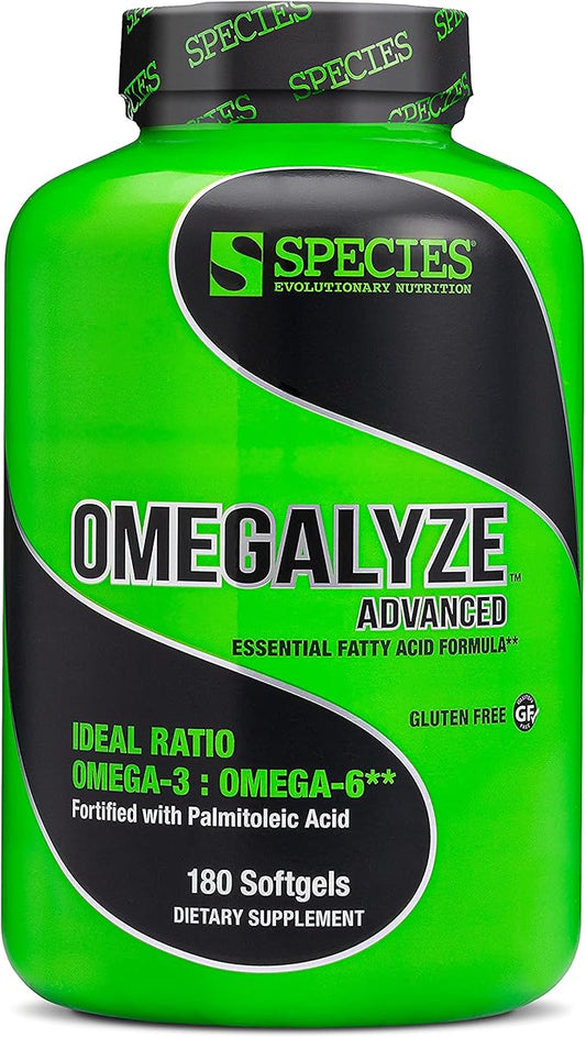Species Nutrition Omegalyze Support Supplements, Essential Fatty Acid Formula, Supplement to Help Maximize Recovery, Omega 3,6 and 7 Formula,180 Capsules