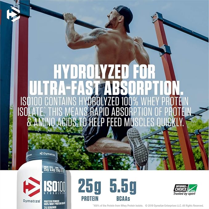 Dymatize ISO 100 Whey Protein Powder with 25g of Hydrolyzed 100% Whey Isolate, Chocolate Peanut Butter, 5 Pound