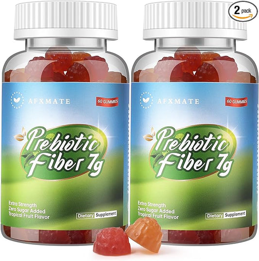 AFXMATE Fiber Supplement Gummies for Adult, 7 g Fiber Sugar Free Vegan & Gluten Free - Digestive Health, Regularity Support 120 Count