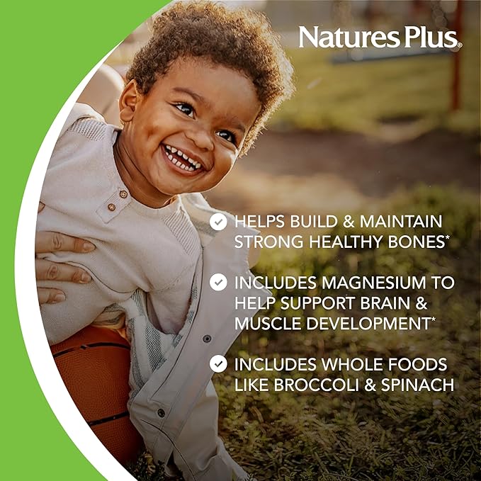 NaturesPlus Animal Parade Sugar-Free Children's Calcium, Vanilla Sundae Flavor - 90 Chewable Animal Shaped Tablets, Pack of 2 - Magnesium for Bone Health - Gluten Free - 90 Servings