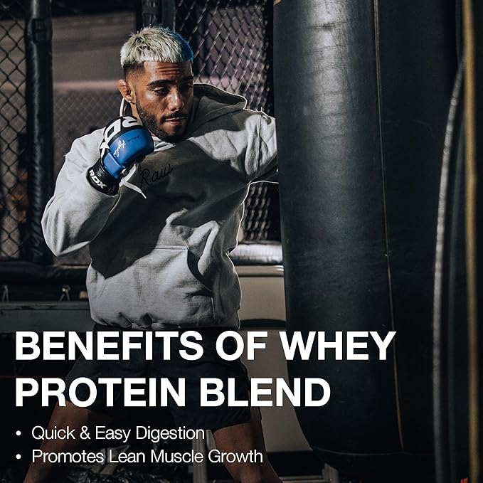 RAW Whey Protein Powder Blend, Glazed Donut (20 Servings) - Grass-Fed Microfiltered Protein Isolate for Muscle Growth & Recovery - Pre & Post Workout Sports Nutrition Supplement for Men & Women