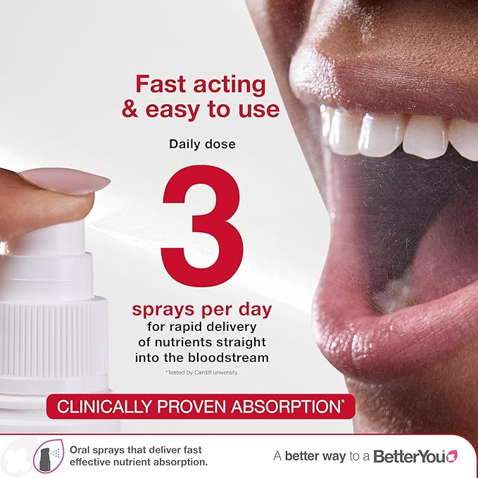 BetterYou D3000 and K2 Vitamin D Daily Oral Spray - Convenient Alternative for Tablets - Supports Bone Health and Boost Immune System - Natural Peppermint Flavor - 0.4 oz