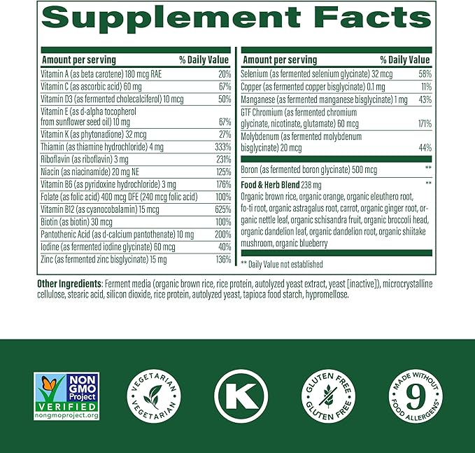 MegaFood One Daily Mens Multivitamins - Multivitamin for Men - Vitamin C, Vitamin D3 & Vitamin B12 - Muscle, Energy Metabolism & Immune Support - Vegetarian, Gluten Free - 60 Tablets, 60 Servings