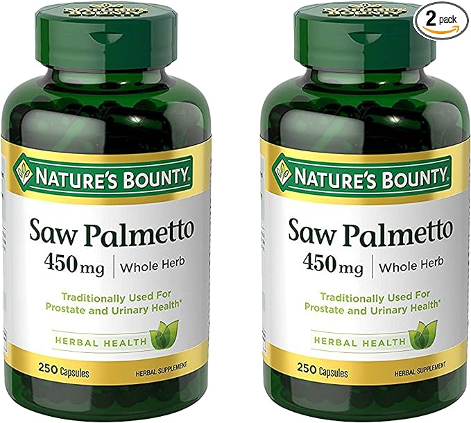 Nature's Bounty Saw Palmetto 450 mg Capsules 250 ea (Pack of 2)