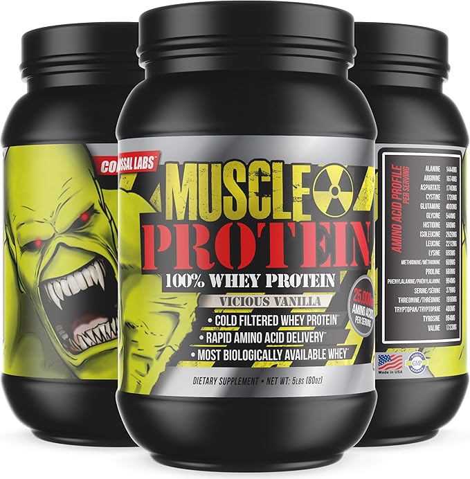 Muscle Whey Protein Blend [15 lbs/Pack of 1]–Vanilla Flavored, Cold Filtered, 25g Pure Protein, 6.6g BCAAs/Serving(Packaging May Vary)