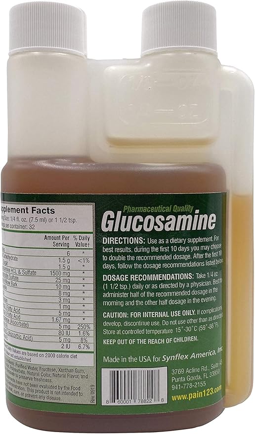 1500 - Liquid Glucosamine Juice Formula - Helps Support Joint, Cartilage Health - Chondroitin Sulfate Drink Supplement for Men, Women - Mandarin Orange Flavor (32 Day Supply)