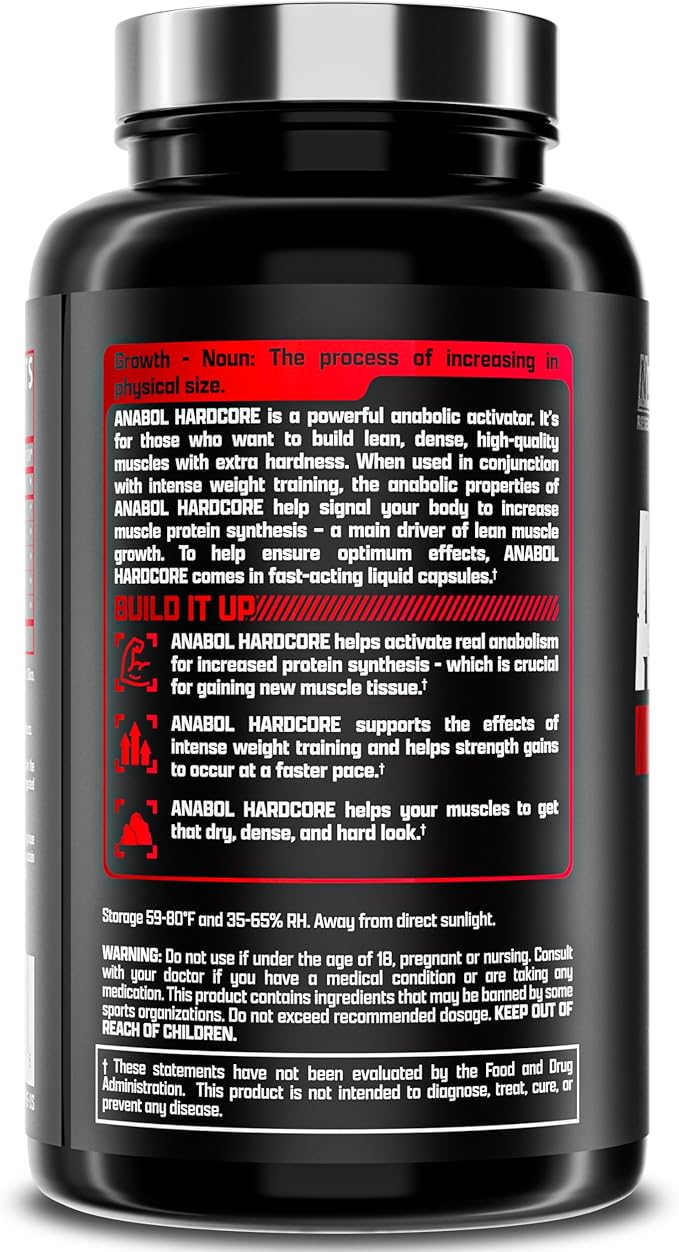 Nutrex Research Anabol Hardcore Anabolic Activator, Muscle Builder and Hardening Agent, 60 Pills