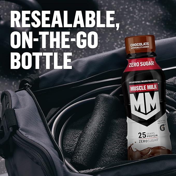 Muscle Milk Genuine Liquid Protein Shake, Vanilla Crème, 25g Protein, 14 Fl Oz Bottle, 12 Pack
