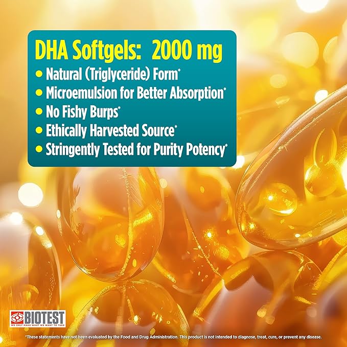 Biotest Flameout - DHA-Rich Fish Oil with 4200mg Omega-3s - High-Potency Formula for Heart, Brain & Joint Health - 180 Softgels (60-Day Supply)