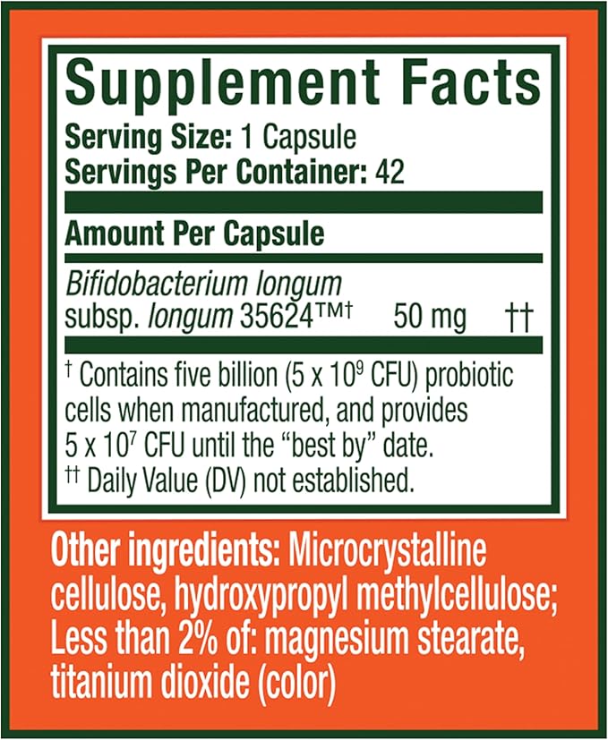 Align Probiotic Extra Strength, Probiotics for Women and Men, #1 Doctor Recommended Brand‡, 5X More Good Bacteria^ to Help Support a Healthy Digestive System*, 42 Capsules (Packaging May Vary)