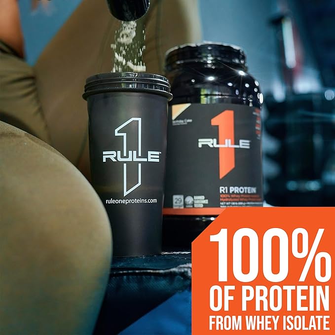 Rule One Proteins R1 Protein - 25g Fast-Acting, Super-Pure 100% Isolate and Hydrolysate Protein Powder with 6g BCAAs (2 Pounds*, Vanilla Créme)