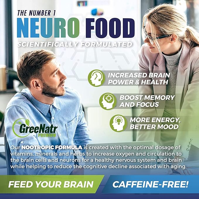 Brain Supplement to Enhance Memory, Energy, Focus, and Clarity with B1, B6, B12 Vitamin, Folic Acid, Calcium and Ginkgo Biloba for Men and Women (12 Bottles)