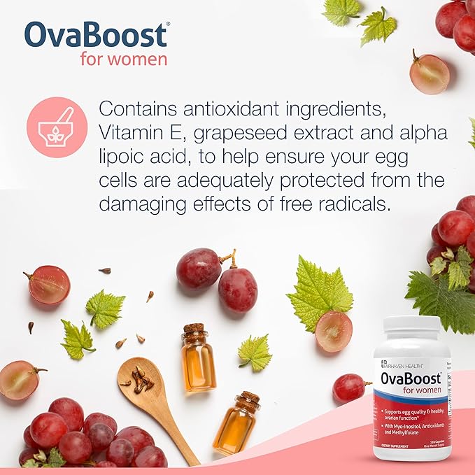 FertilAid for Women & Ovaboost Combo, Female Fertility Supplement & Natural Fertility Vitamin with Myo-Inositol, Vitex & Vitamins to Support Ovulation, Cycle Regularity & Egg Quality, 1 Month Supply