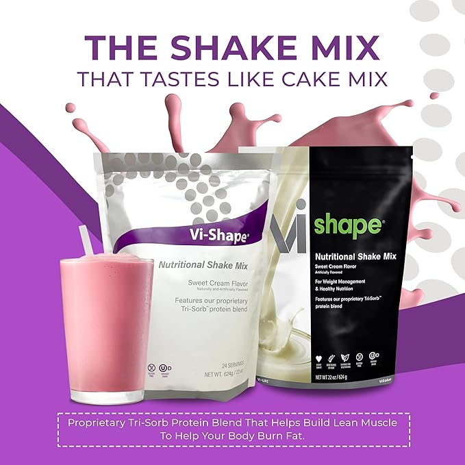 Vi Shape Original Nutritional Shake Mix Sweet Cream Flavor | 22oz (3 Bags, 72 Servings)