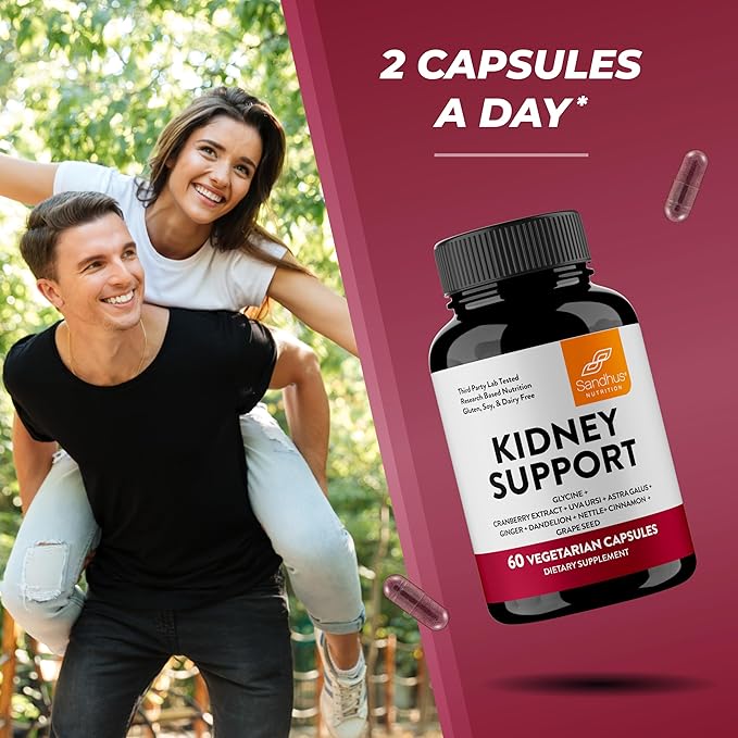 Sandhu's Kidney Cleanse Detox & Support Supplement for Men and Women | with Cranberry Extract | Helps Support Kidney & Urinary Tract Health | 60 Vegetarian Capsules (Pack of 2)