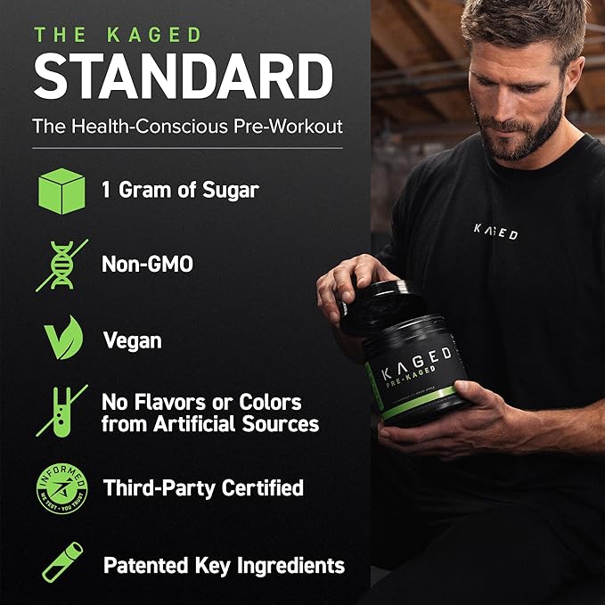 Kaged Original Pre Workout Powder | Orange Krush | Pre-Kaged | Formulated with Creatine, Beta Alanine, Pure Caffeine | 20 Servings