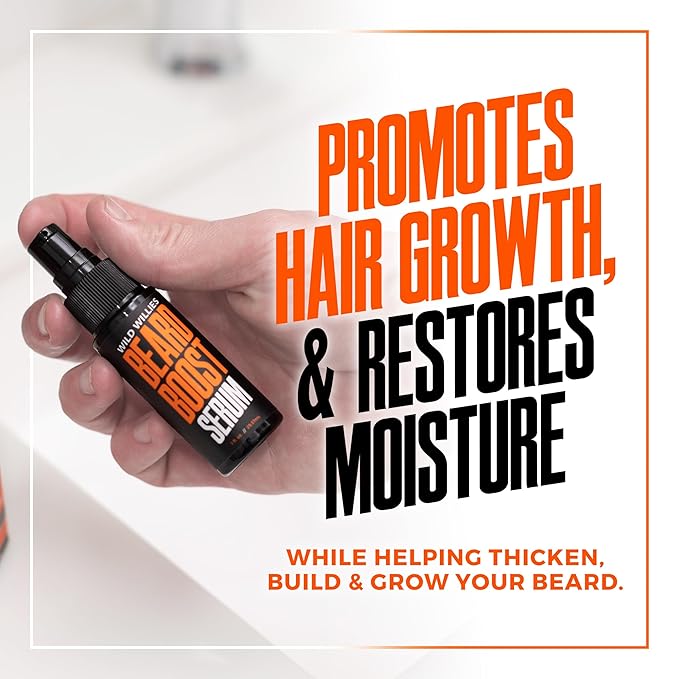 Wild Willies Beard Growth Serum (2-Pack) - Natural Beard Care with Biotin & Caffeine for Healthier, Thicker & Fuller-Looking Mustache - Daily Grooming Routine Nourishes & Hydrates Mens Facial Hair