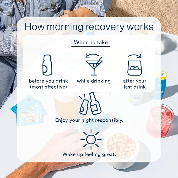 Morning Recovery Electrolyte, Milk Thistle Drink Proprietary Formulation to Hydrate While Drinking for Morning Recovery, Highly Soluble Liquid DHM, Lemon Ginger, Pack of 12