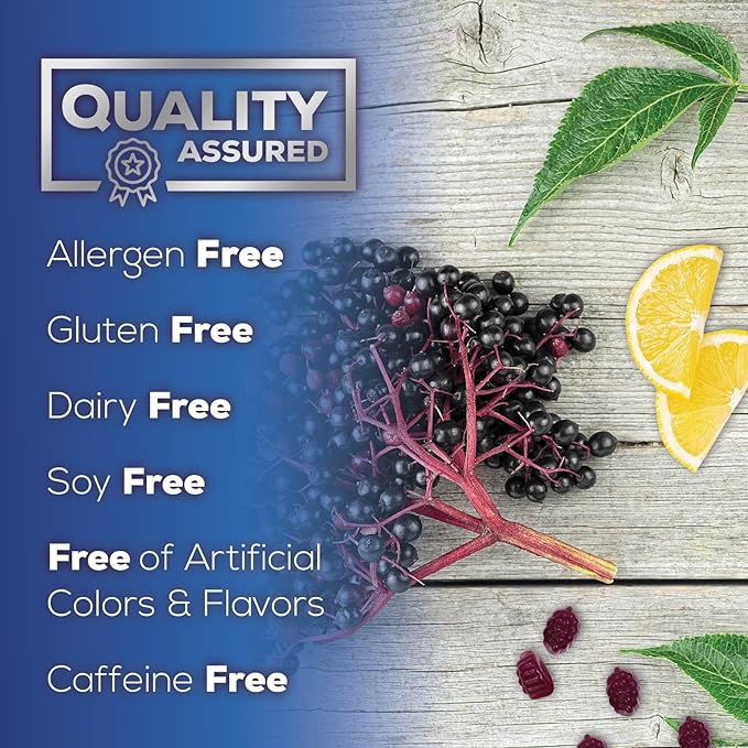 Immune Support Gummies - Powerful Sambucus Elderberry Gummies with Elderberry Extract, Zinc & Vitamin C Gummy, Max Potency Natural Vegan Immune Support Supplement for Adults & Children - 60 Gummies