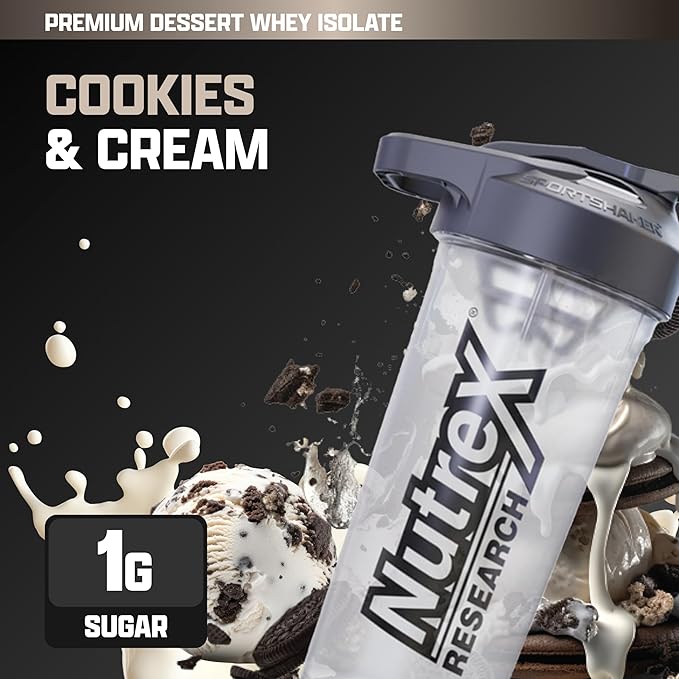 Nutrex Research IsoFit Whey Protein Powder Instantized 100% Whey Protein Isolate (30 Servings (Pack of 1), Cookies & Cream)