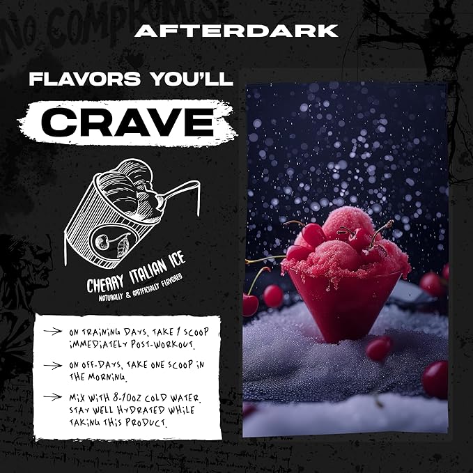 AfterDark Supplements Creation Creatine Monohydrate Powder, 10000mg Creatine Matrix Blend, Promotes Power, Endurance & Muscle Growth, GMP Certified, USA Made, 21 Servings, Cherry Italian Ice