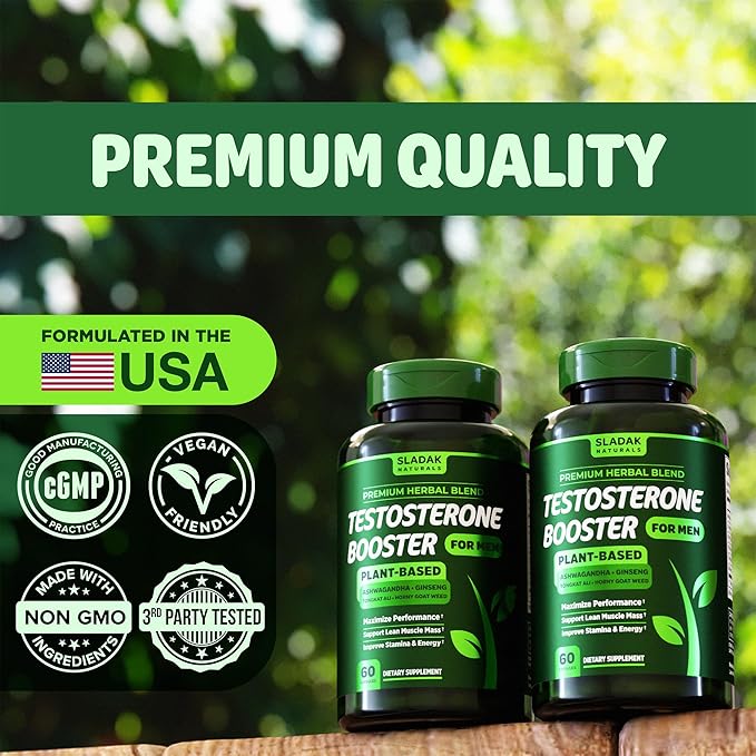 Testosterone Booster Supplement for Men - Male Enhancing Test Boost - Ashwagandha, L-Arginine, Tongkat Ali, Tribulus + More - Workout, Build Muscle, Strength, Energy & Performance - 2 Month Supply