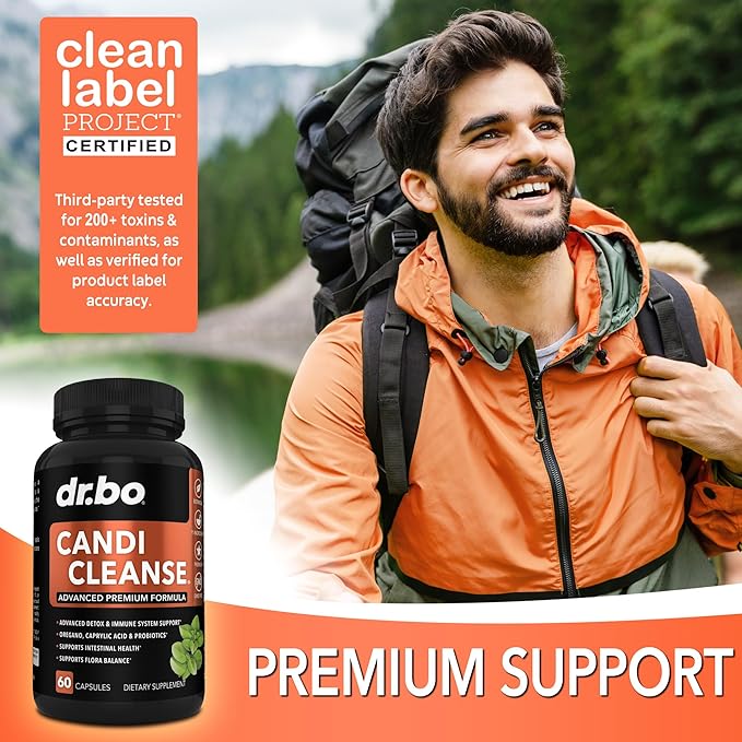 Candi Cleanse Support Supplement Pills - Anti Overgrowth Supplements for Women & Men - Extra Strength Balance Control Probiotic Complex Cleanser - Natural Oral Herbal Oregano & Caprylic Acid Capsules