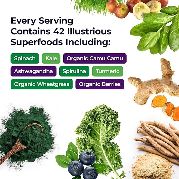 Paradise Herbs, ORAC Energy Greens Powder, Antioxidant Power of 24 Servings of Fruits & Vegetables in 1 Scoop, 120 Servings