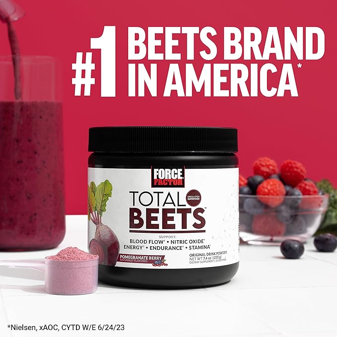 Force Factor Total Beets Blood Pressure Supplements, Nitric Oxide Supplement with Beet Root Powder, Nitrates, Grapeseed Extract for Circulation, Cardiovascular, Heart Health, 360 Tablets, 3 Pack