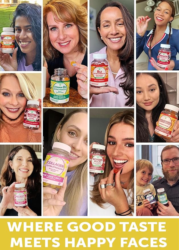 Collagen Gummies - Tastiest Proprietary Formula - 200mg Hydrolyzed Collagen Gummies for Women and Men with Biotin, Zinc, Vitamin C and E - Non-GMO Anti Aging Collagen Supplements for Women - 6 Pack