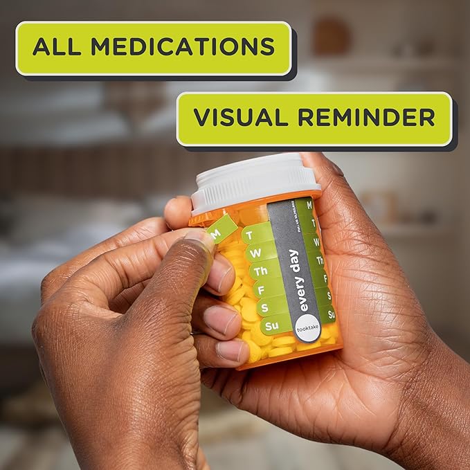 Daily Tracking Stickers/3 Pck for Vitamins & Medication in Any Form,Vitamin Organizer,Easy Pill Tracker,Daily Pill Organizer,Medicine Organizer,Weekly Pill Box,7 Day Week, AM/PM,Day & Night