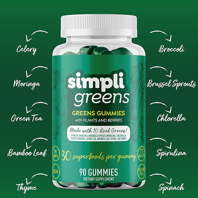 Gummies Supplement Vegan-Friendly Gummy Vitamins Superfood Supplement 90 Count