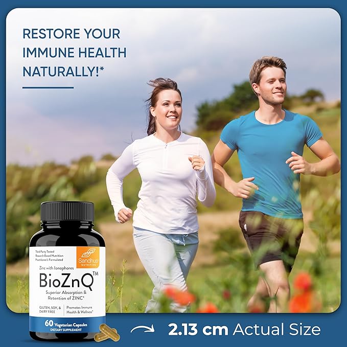 Sandhu's Zinc Supplement with Ionophores| Quercetin & Green Tea Extract for Superior Absorption and High Potency| 800mg Vegetarian Capsules 30 Days Supply| Immune Support for Men & Women| Made in USA