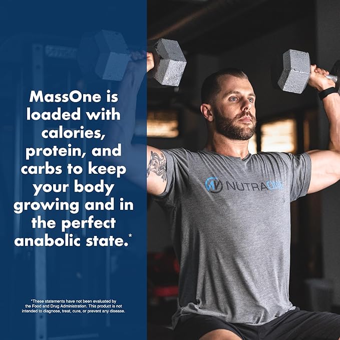 NutraOne Massone Mass Gainer Protein Powder Gain Mass Protein Meal Replacement (Vanilla - 7 lbs.)