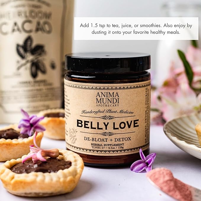 Anima Mundi Belly Love Powder - Supplement for Bloating Relief - Digestive Aid Powder Supplement with Cranberry Juice Extract and Ginger - De-Bloat Powder for Women (4.5oz / 128g)
