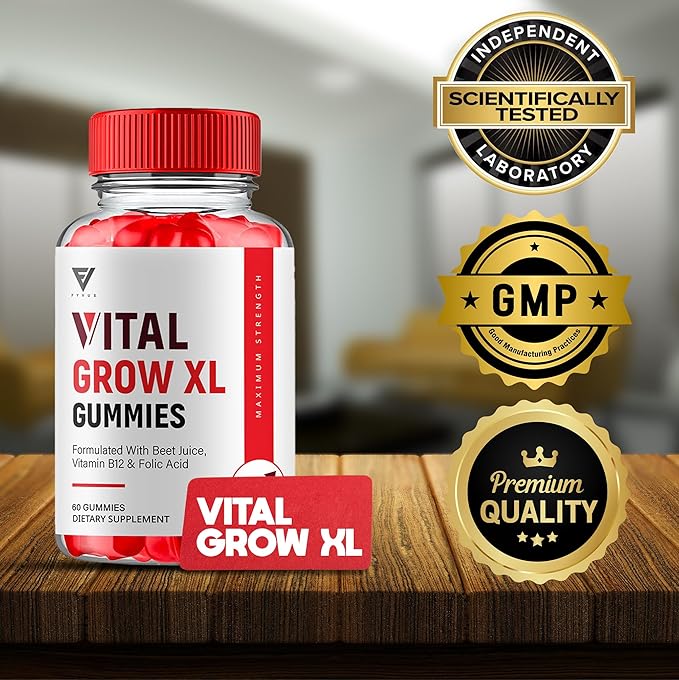 Vital Grow XL Gummies, Vital Grow XL Advanced Performance and Overall Daily Health Support Supplement, VitalGrow XL Maximum Strength 1000mg Wellness Supplement Formula (60 Gummies)