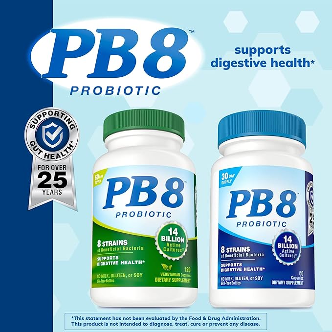 Nutrition Now PB 8 Probiotic Acidophilus For Life* Vegetarian Dietary Supplement for Men and Women, 120 Count