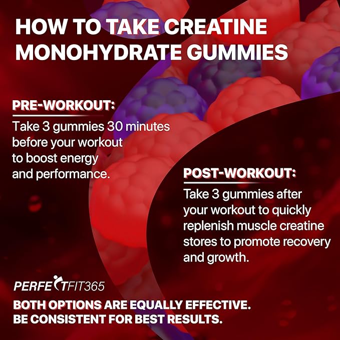 Creatine Monohydrate Gummies Complex 8000mg, Chewable Creatine for Women and Men with L-Carnitine, Taurine, Creatine Monohydrate Chewable, Muscle Strength, Raspberry and Blackberry Taste, 120pcs