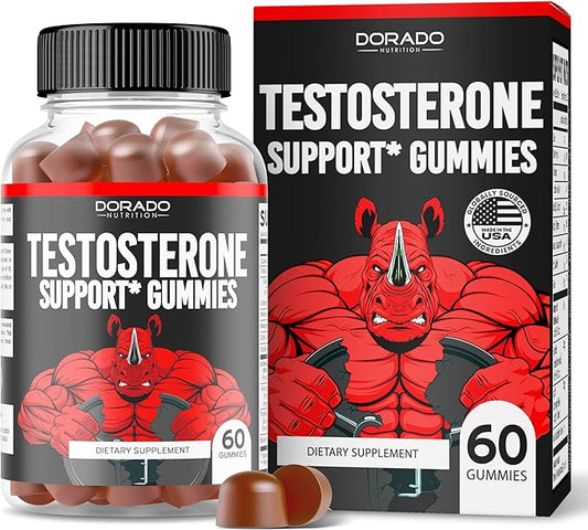 Testosterone Booster For Men Gummies (60 Count) Testosterone Supplement for Men - Premium Test Booster - Support Strength, Stamina, Drive & Performance - Mens Testosterone Booster - USA Made