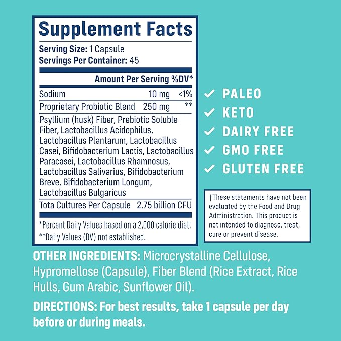 NativePath Daily Probiotic, 10-Strain Custom Blend Probiotics Supplement for Men and Women, 82 Billion CFUs - 45 Count