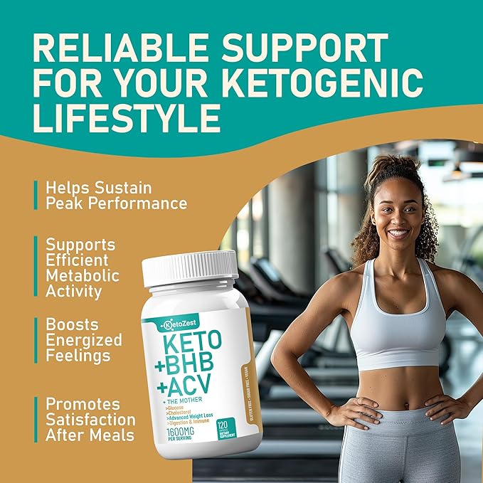 Keto ACV BHB Capsules 1600mg for Advanced Weight Loss & Belly Fat Burn - Organic Apple Cider Vinegar with The Mother Ketones Vegan Supplement - with Vitamin D3 Zinc Chromium for Men Women