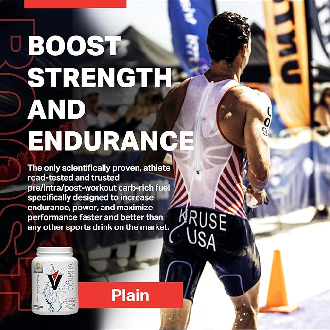 Vitargo Carbohydrate Powder, 2X Faster Absorbing, 4.4 LB Plain, Pre, Intra & Post, Sugar-Free Complex Carb Powder for Recovery, Endurance & Muscle Gain, Made in USA