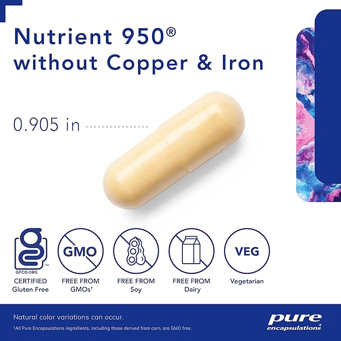 Pure Encapsulations Nutrient 950 Without Copper & Iron | Hypoallergenic Multi-Vitamin/Mineral Formula for Optimal Health | 180 Capsules