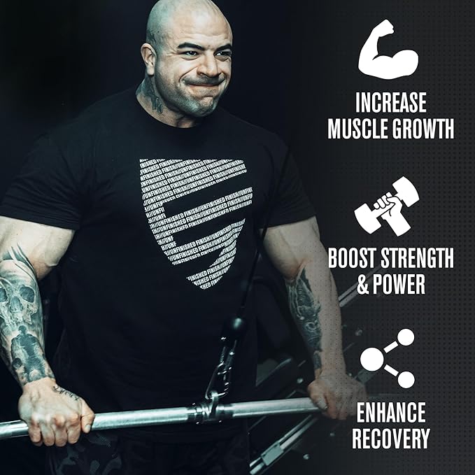 Jacked Factory Creatine Monohydrate + HMB - Creatine HMB Supplement & Lean Muscle Building Agent with Vitamin D - Increase Muscle Growth, Strength, Enhanced Energy - 30 Servings, Unflavoured
