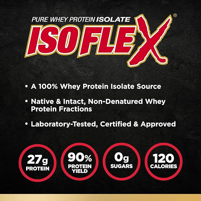 ALLMAX ISOFLEX Whey Protein Isolate, Vanilla - 1 lb - 27 Grams of Protein Per Scoop - Zero Fat & Sugar - 99% Lactose Free - Gluten Free & Soy Free - Approx. 15 Servings